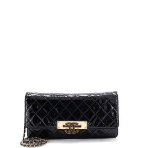 Chanel East West Golden Class Wallet on Chain Quilted Patent
